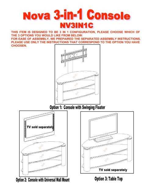 whalen tv stand instruction manual