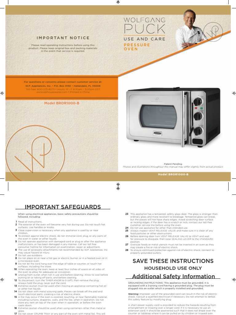 wolfgang puck pressure cooker instruction manual