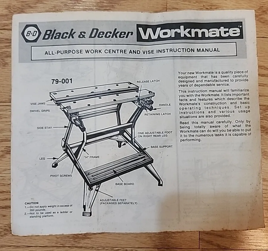 workmate 425 instruction manual