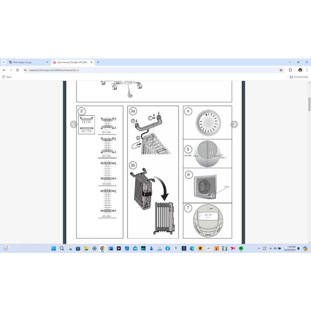 dimplex pw4 instruction manual