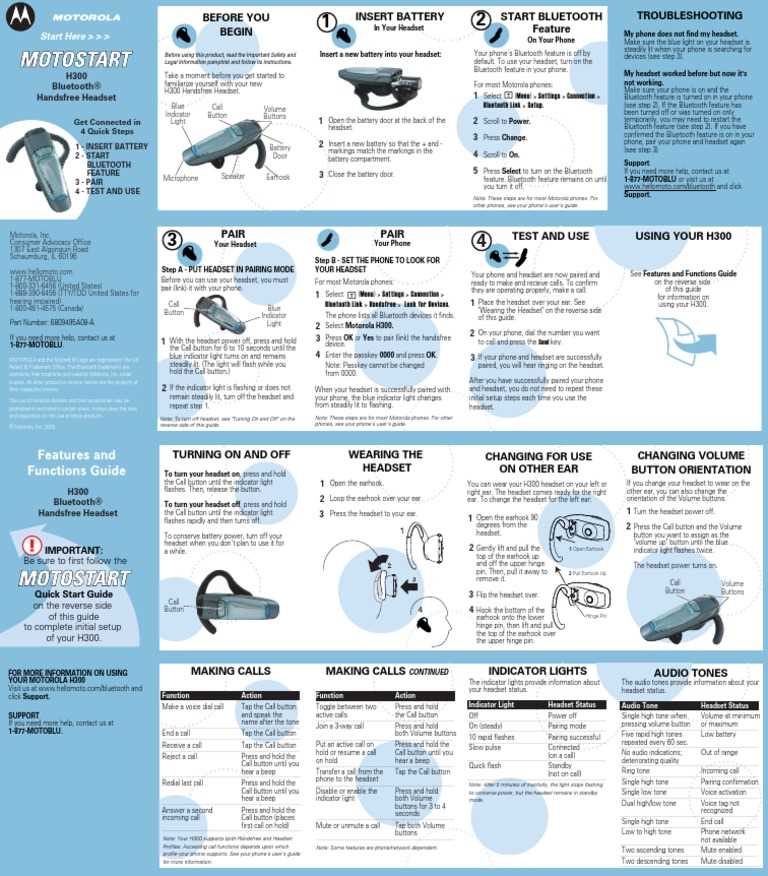 motorola bluetooth instruction manual