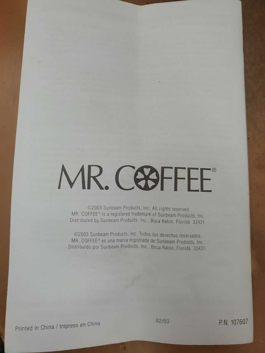 mr coffee grinder instruction manual