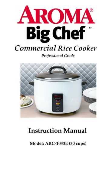 aroma rice cooker and food steamer instruction manual