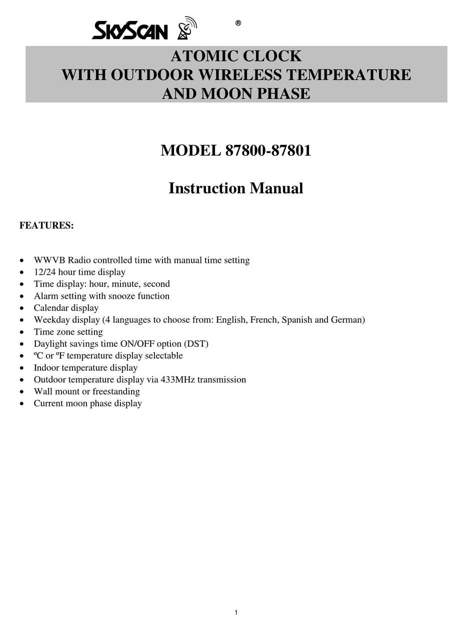 atomix wwvb clock instruction manual