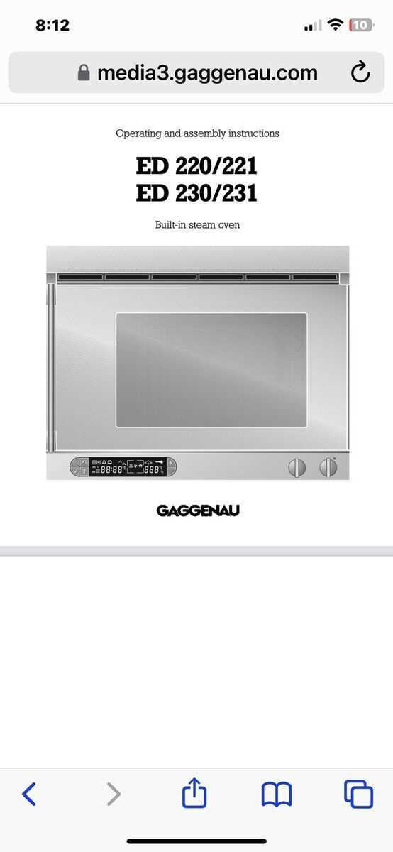 gaggenau oven instruction manual