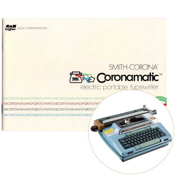 smith corona electric typewriter instruction manual