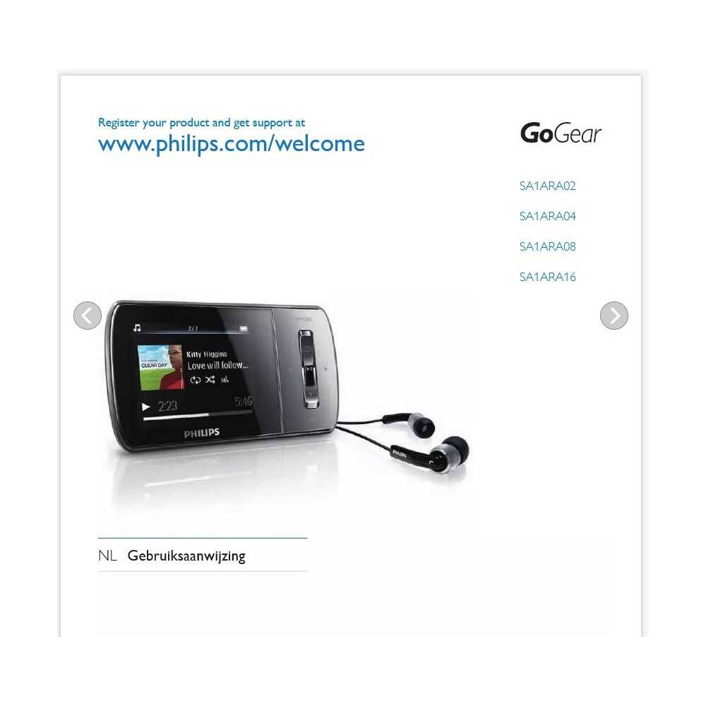 philips gogear mp3 player instruction manual