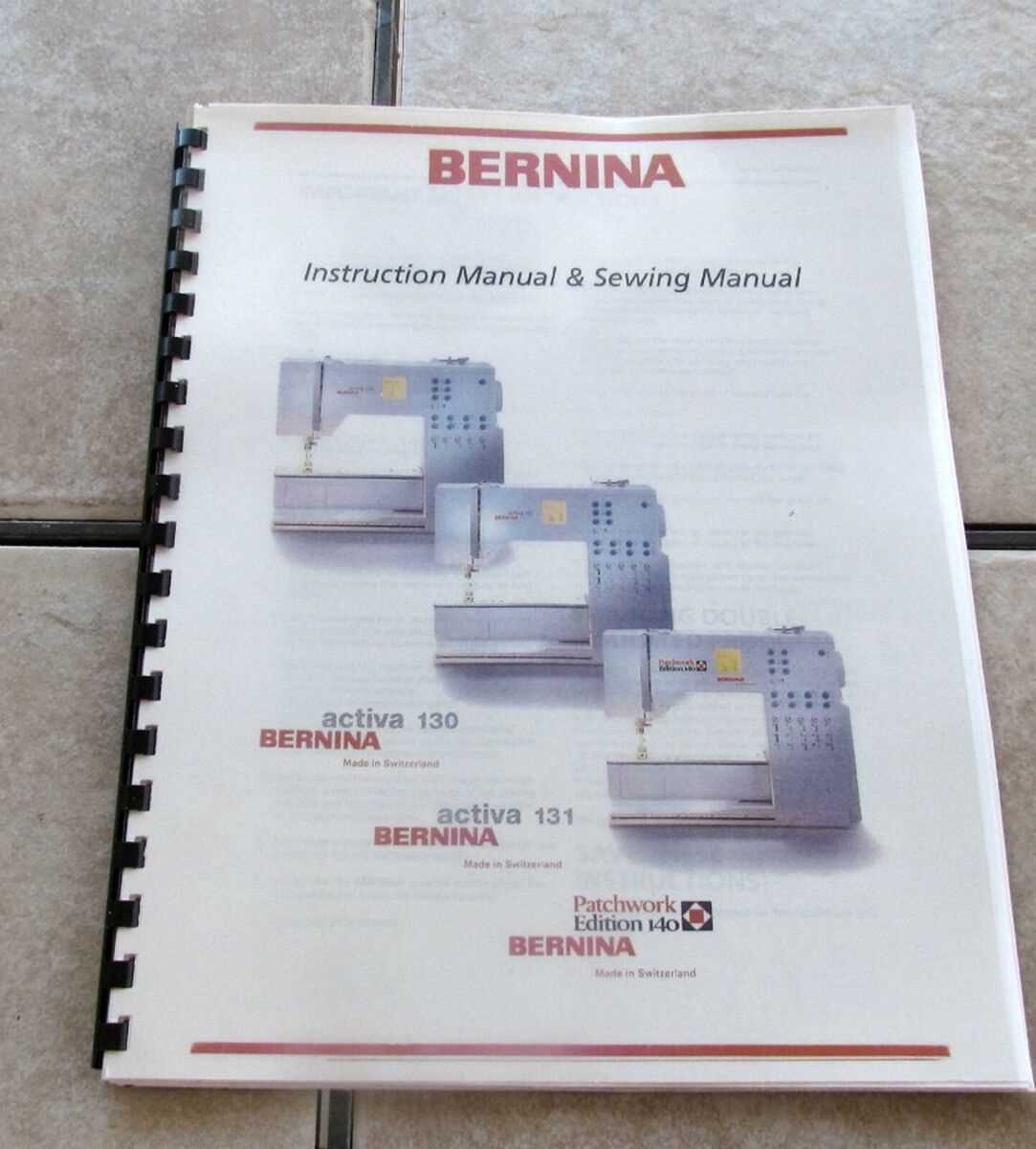 bernina activa 140 instruction manual