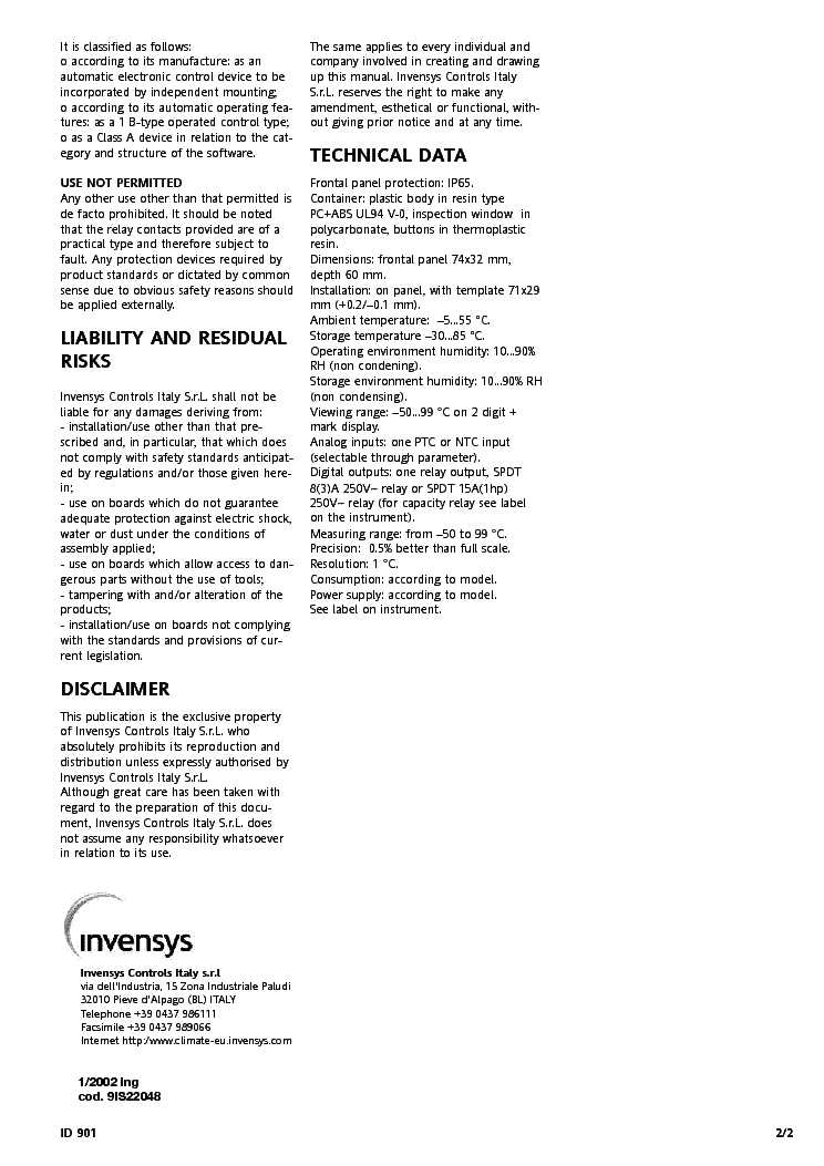 eliwell ic901 instruction manual