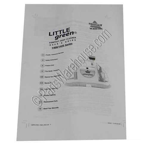 bissell little green instructions manual