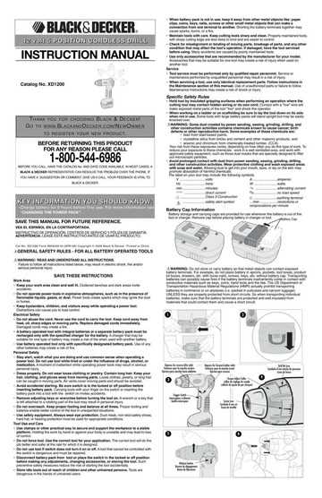 black and decker 18v cordless drill instruction manual