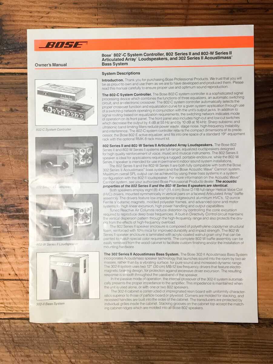 bose speaker instruction manual