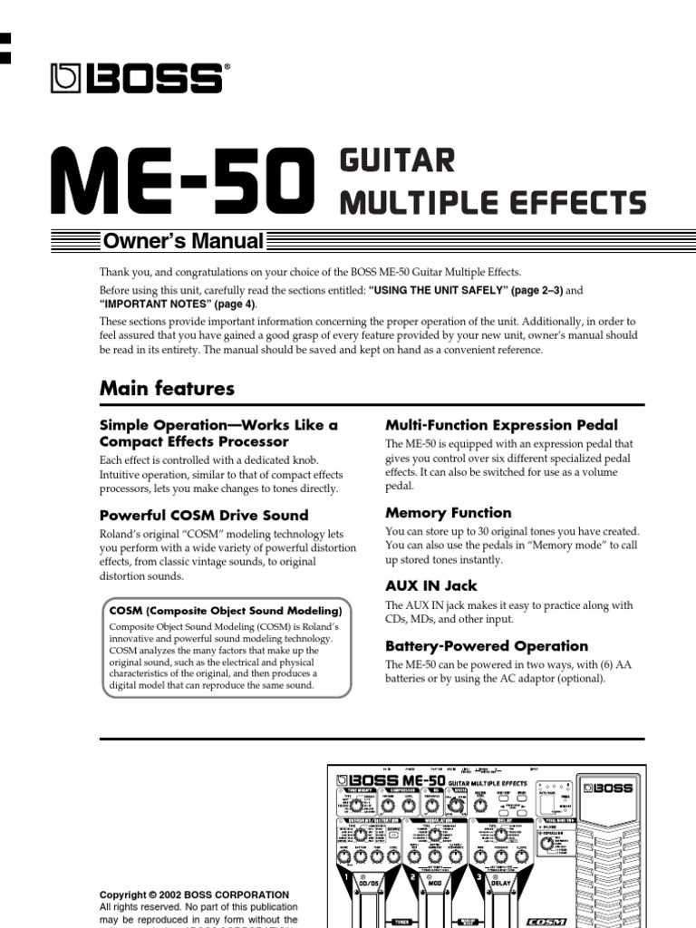 boss me 50 instruction manual