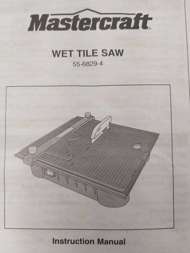 mastercraft wet tile saw instruction manual