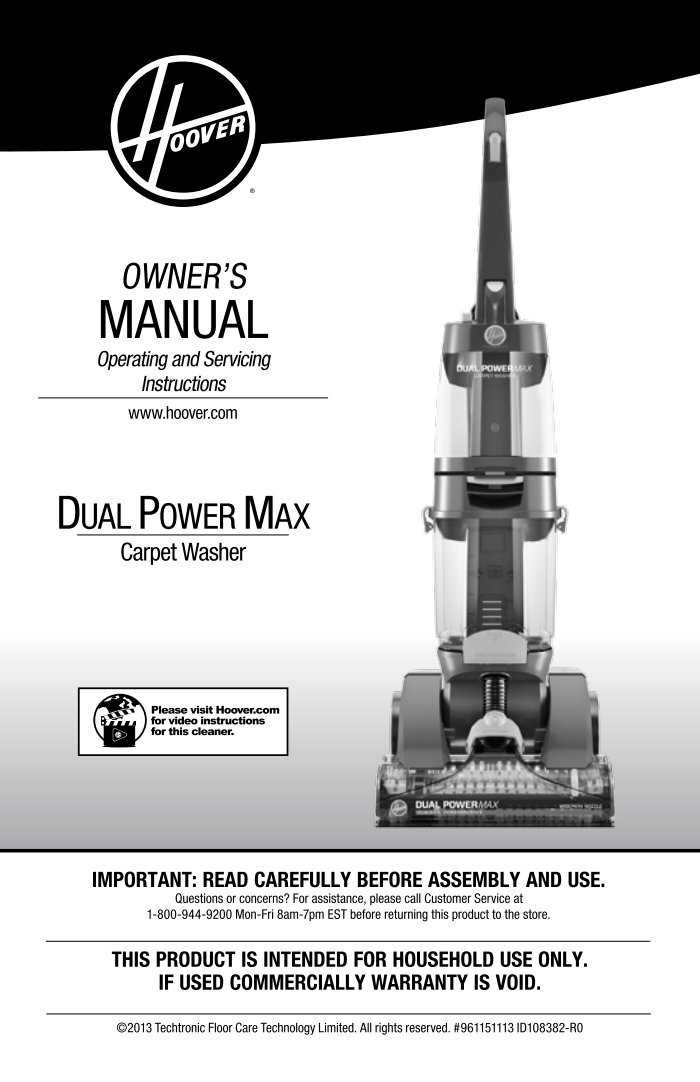 hoover washing machine manual instructions