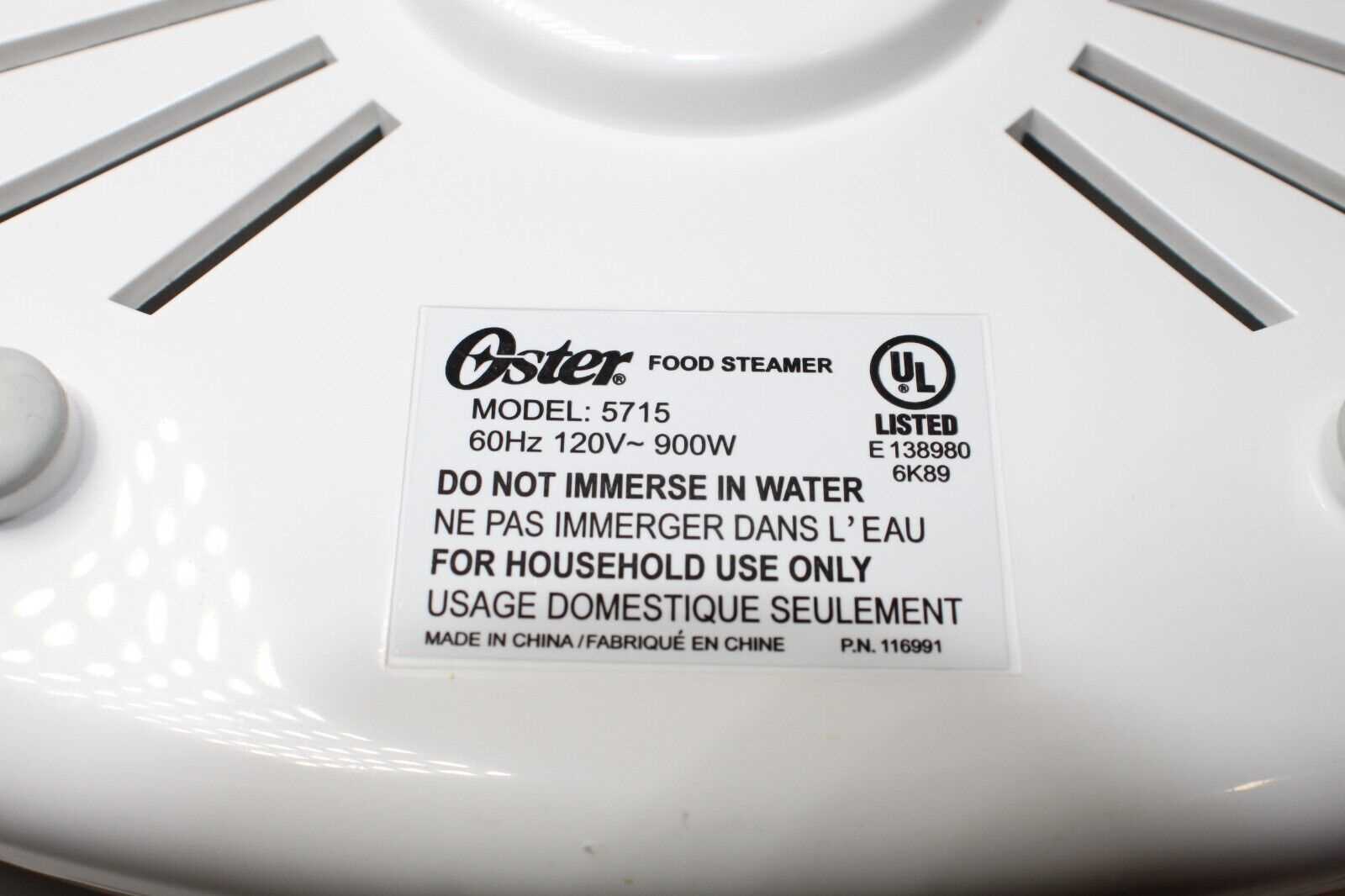 oster food steamer 5715 instruction manual