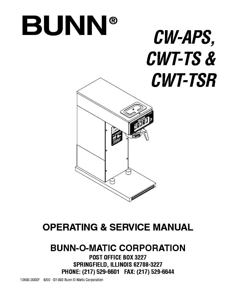 bunn cw series instruction manual