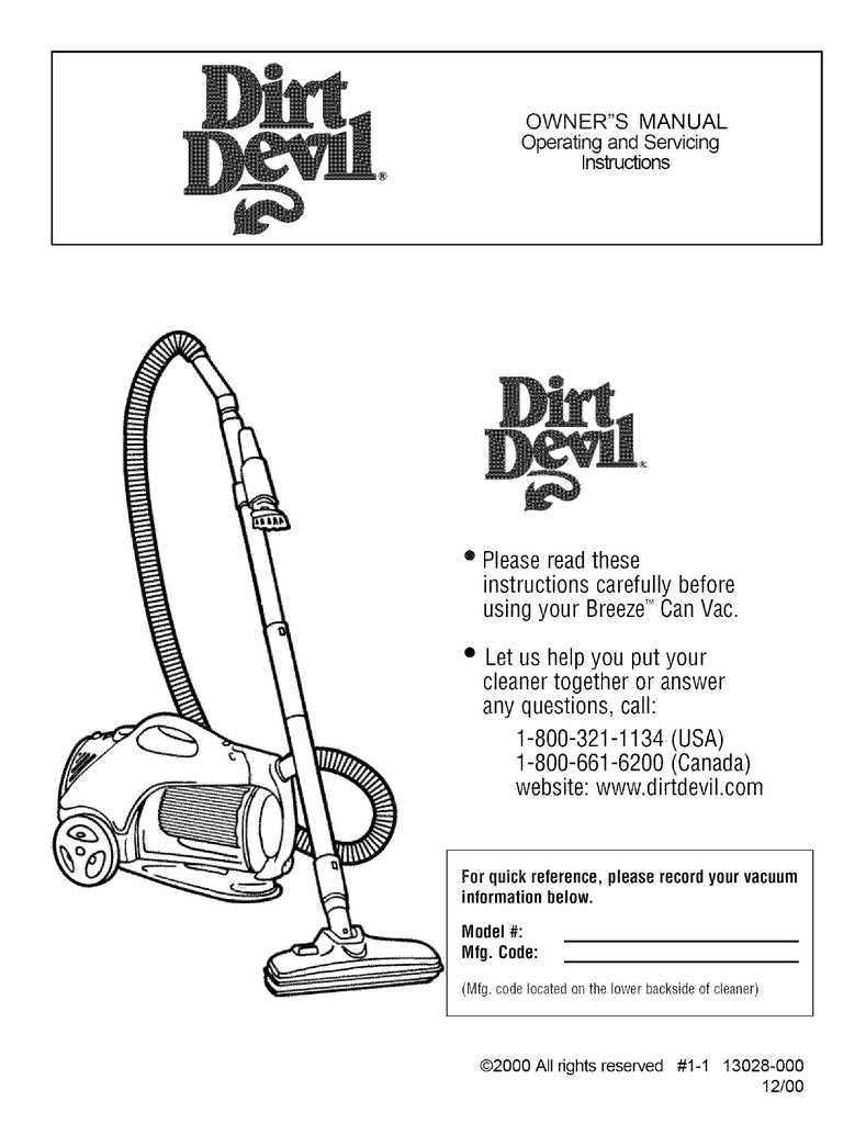 dirt devil instruction manual