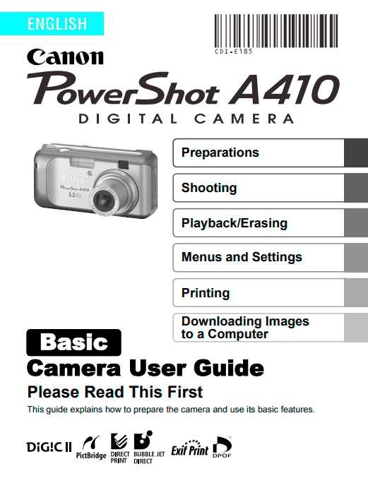 canon powershot a540 instruction manual