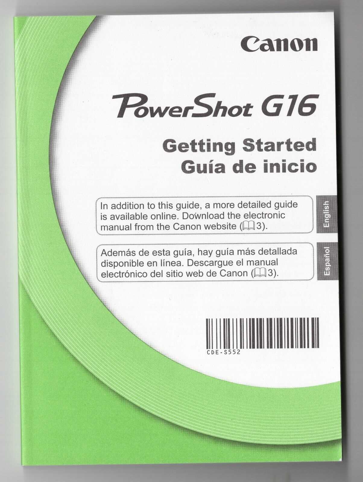 canon powershot g16 instruction manual