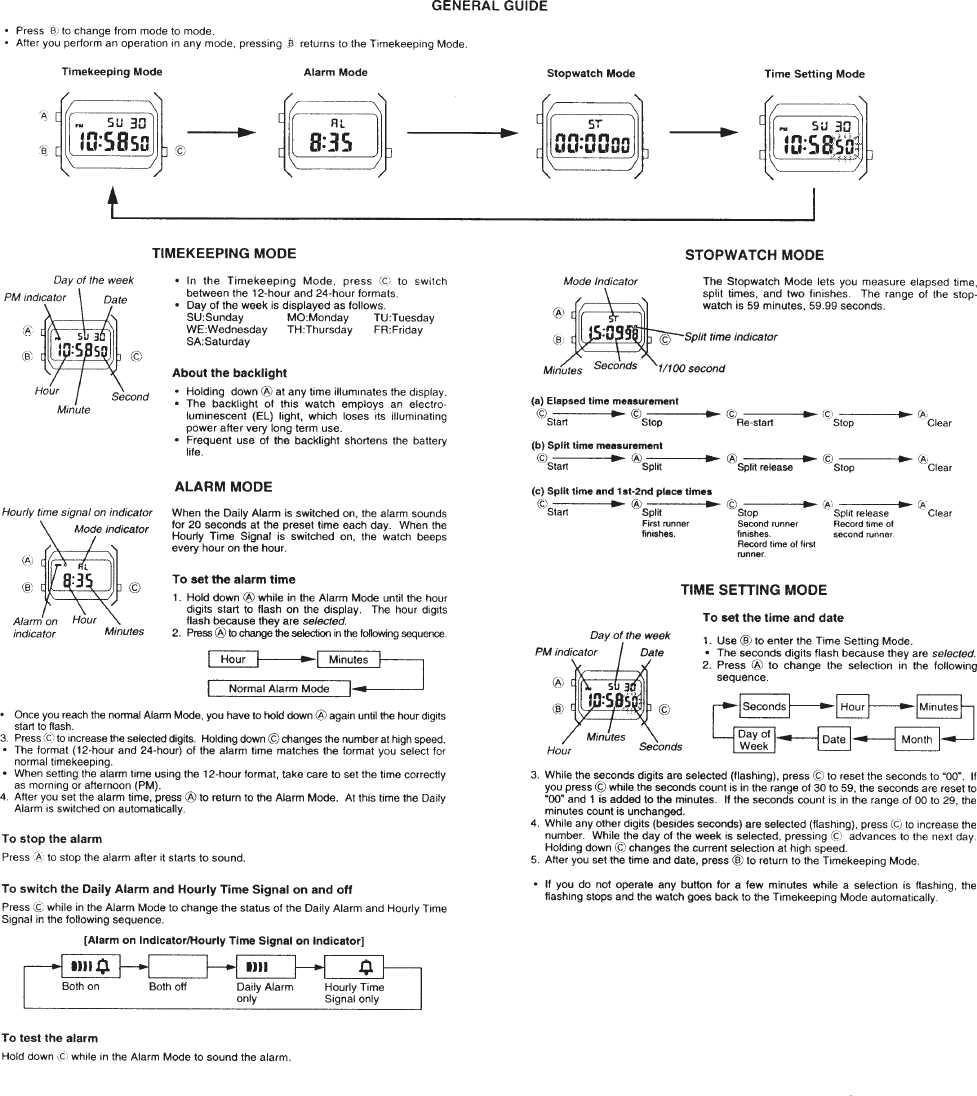 casio calculator watch instruction manual