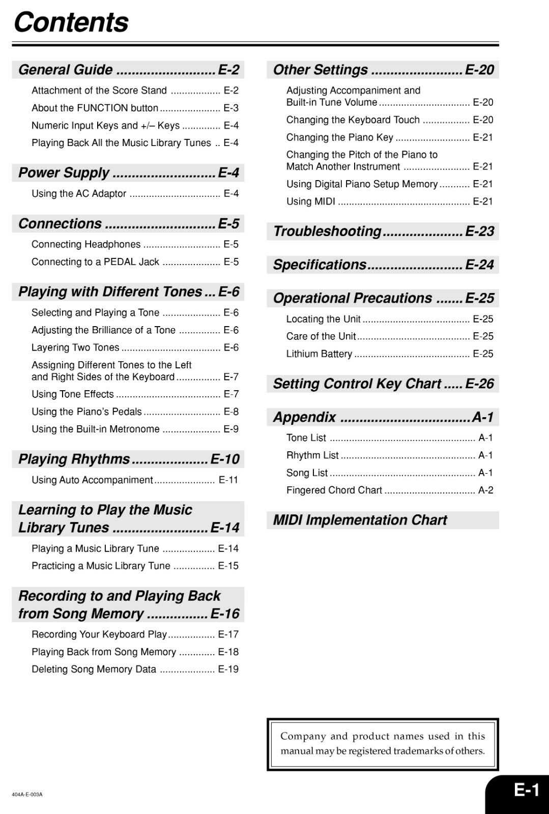 casio privia instruction manual