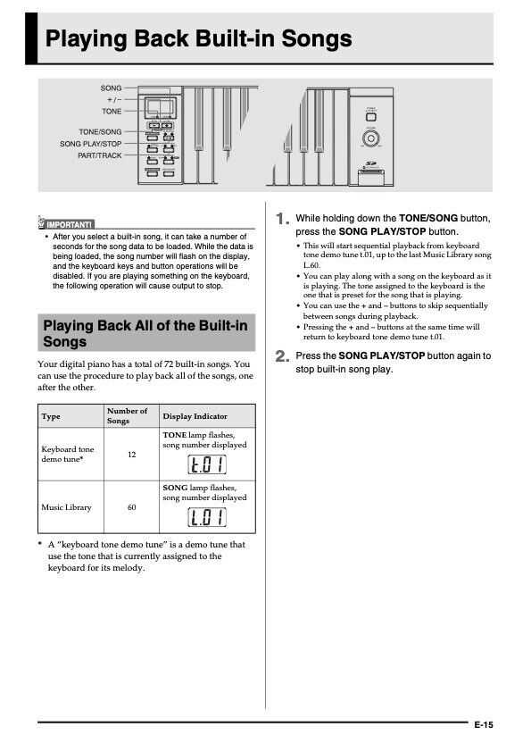 casio privia instruction manual