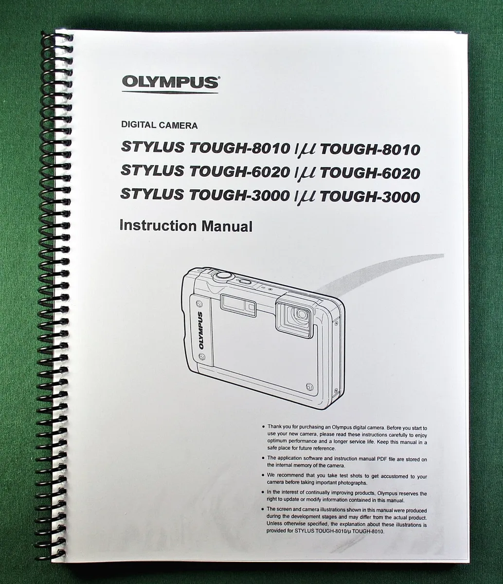 olympus stylus tough 3000 instruction manual