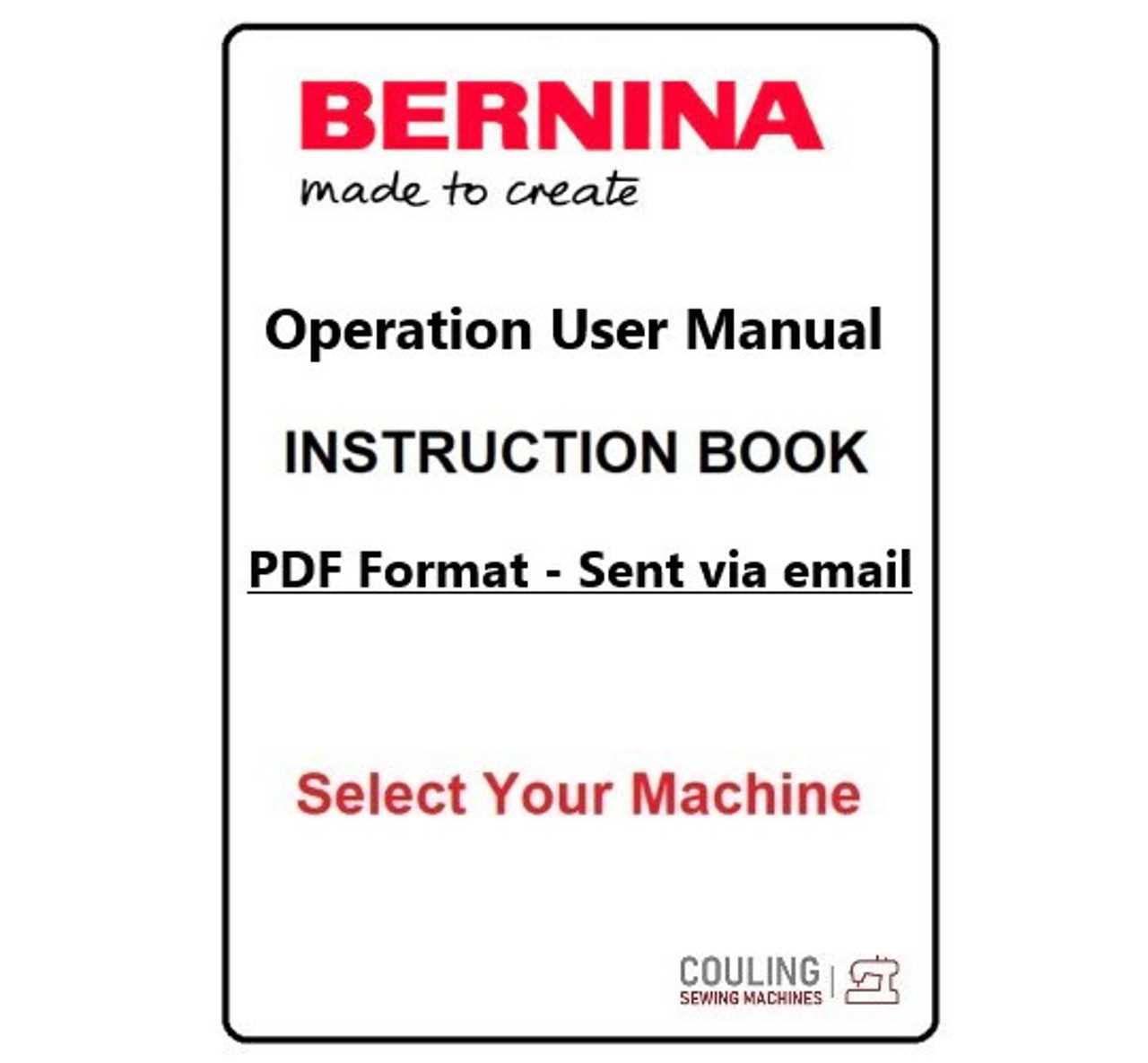 bernina minimatic 807 instruction manual