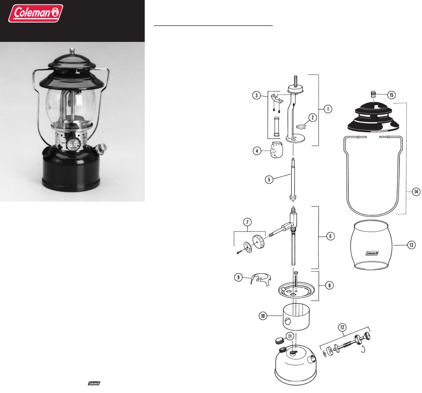 coleman lantern instruction manuals