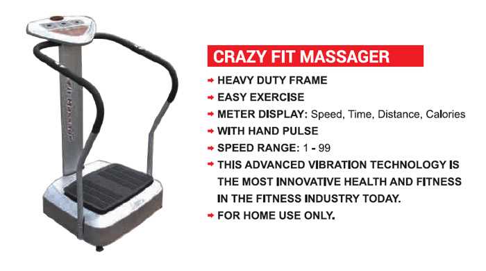 crazy fit massage machine instruction manual