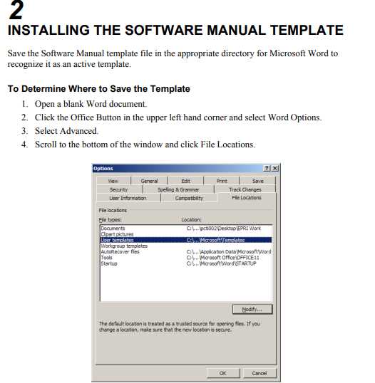 word template instruction manual