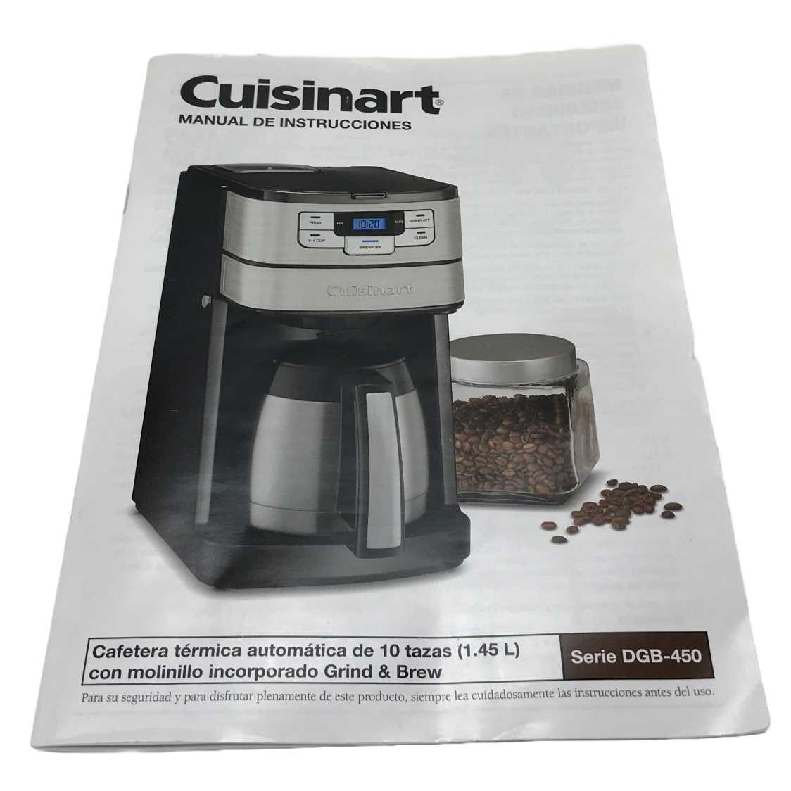 cuisinart automatic grind and brew thermal instruction manual