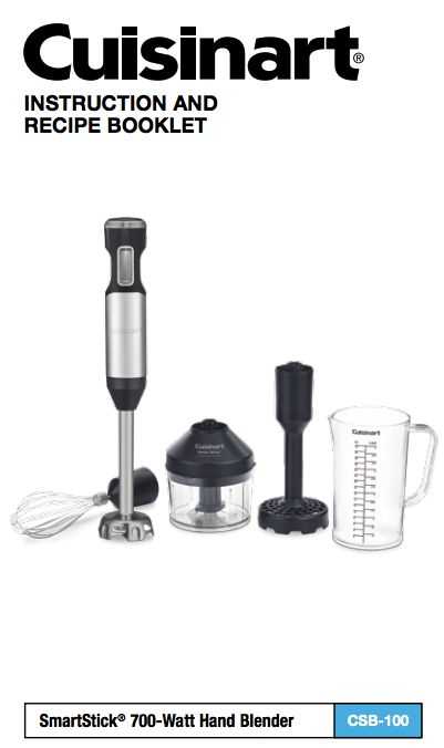 cuisinart blender instruction manual