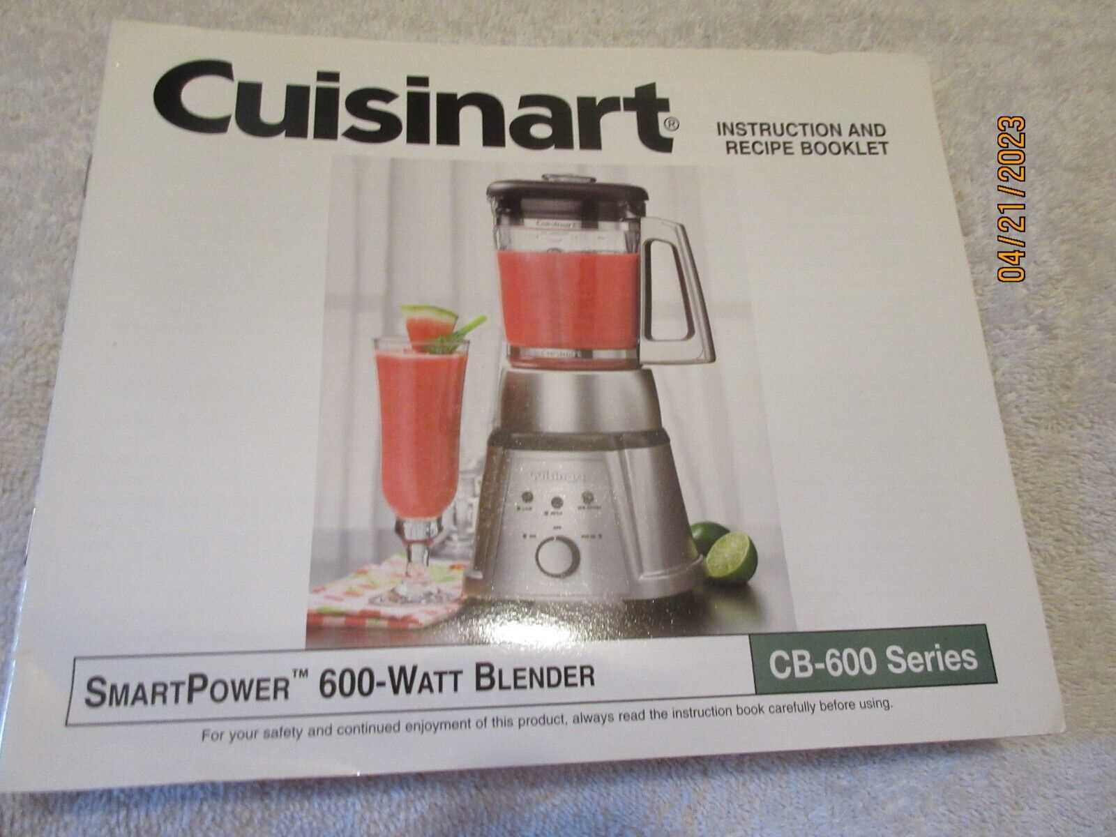 cuisinart blender instruction manual