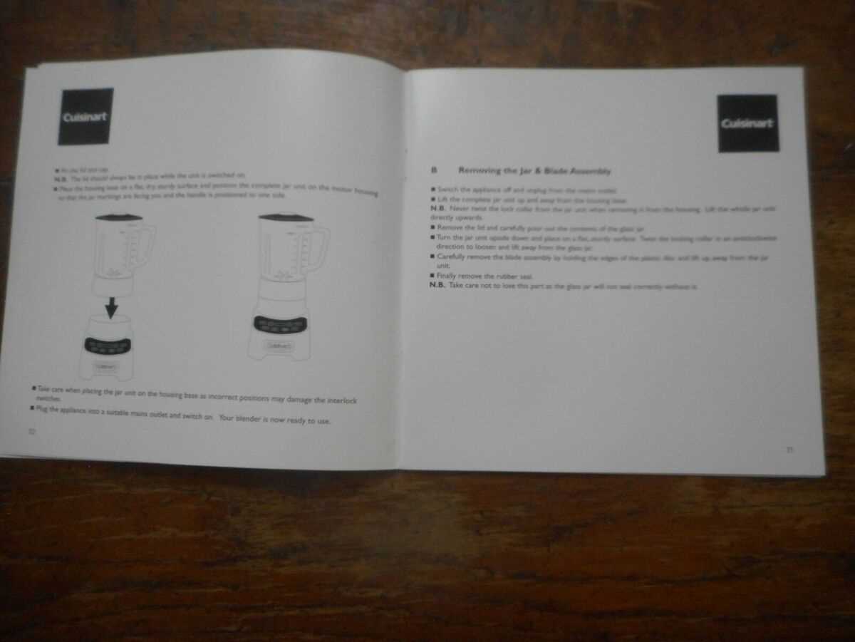 cuisinart blender instruction manual