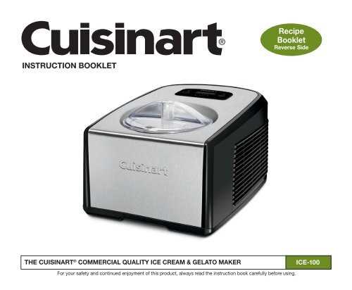 cuisinart frozen yogurt ice cream and sorbet maker instruction manual