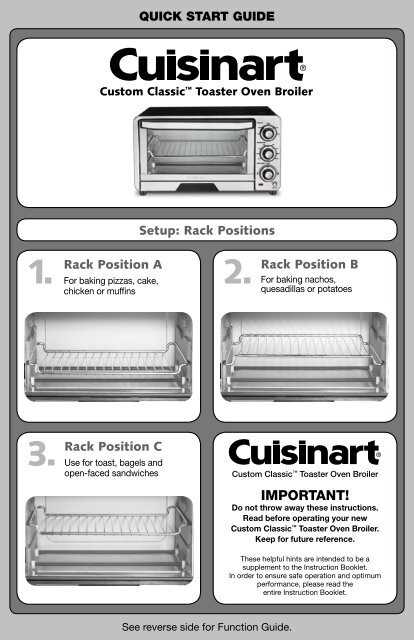 cuisinart toaster oven instruction manual