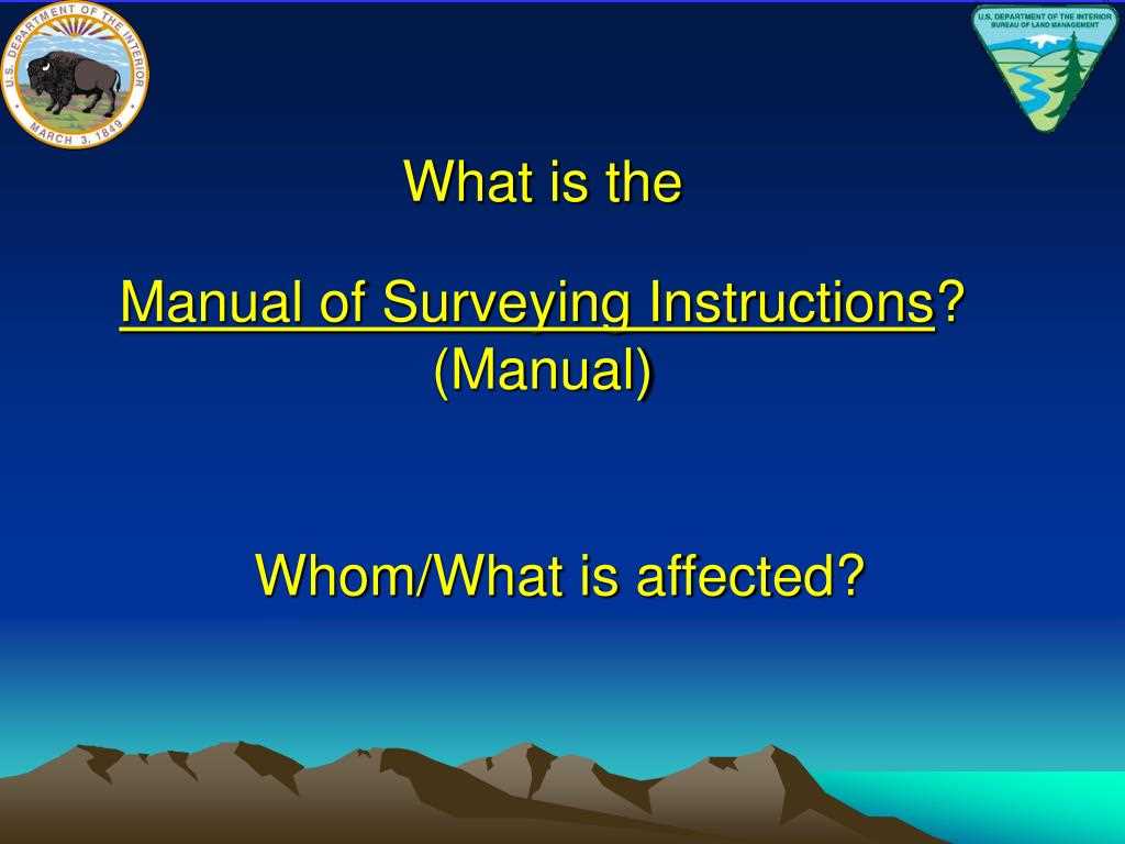 manual of survey instructions