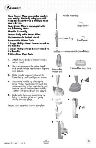 bissell steam mop deluxe instruction manual