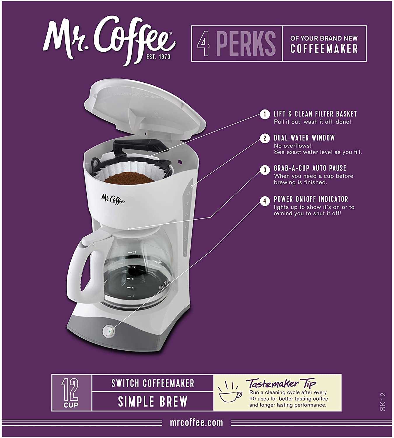 mr coffee 12 cup instruction manual