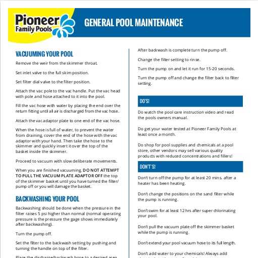 manual pool vacuum instructions