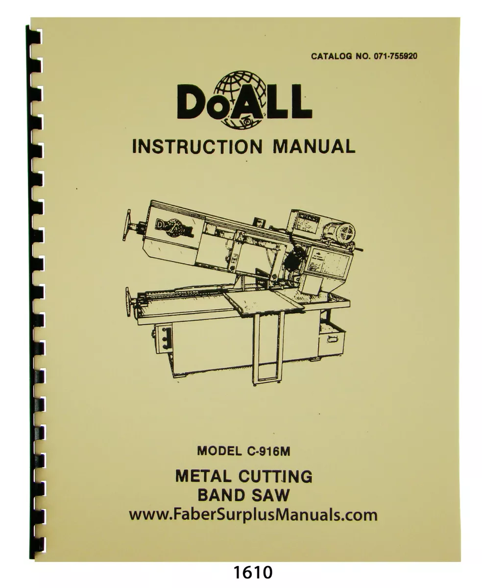 doall c 916m instruction manual