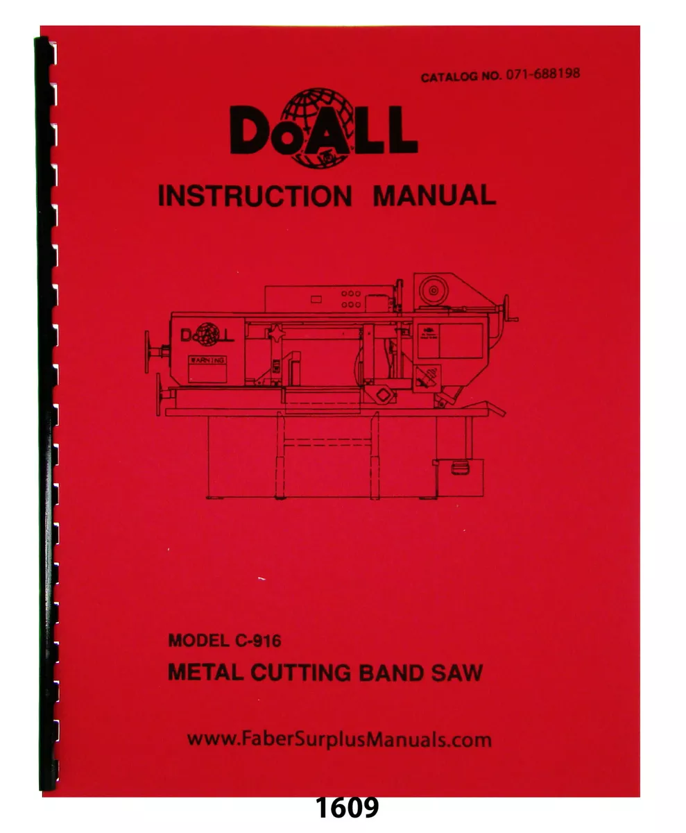 doall c 916m instruction manual