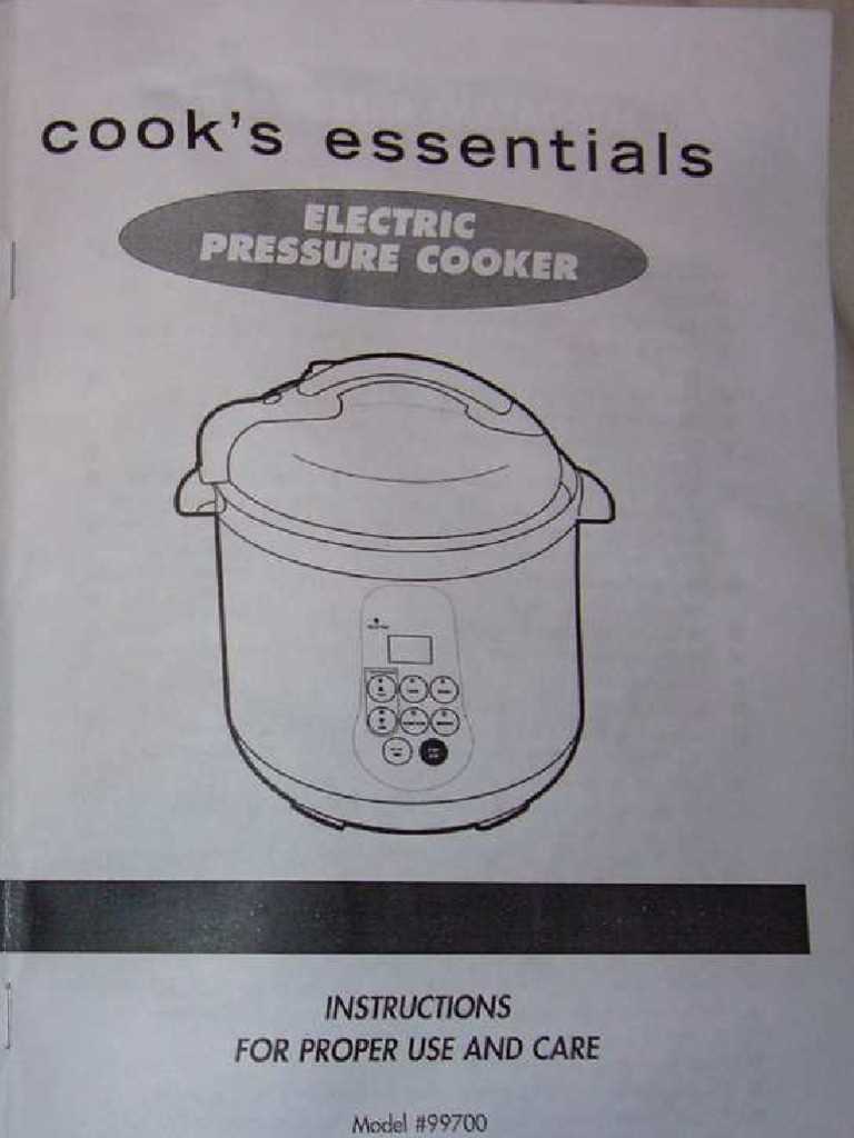 cook essentials pressure cooker instruction manual