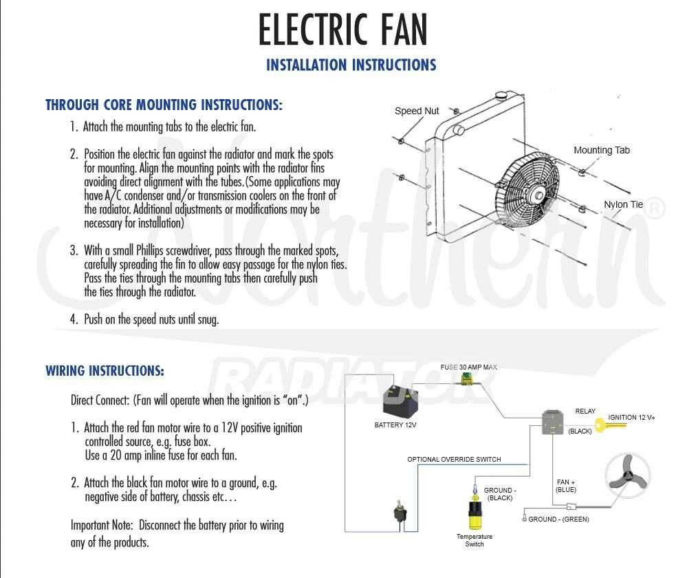 instruction manual of electric fan