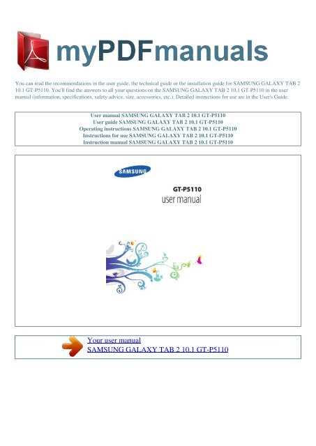 samsung galaxy tab 2 10.1 instruction manual