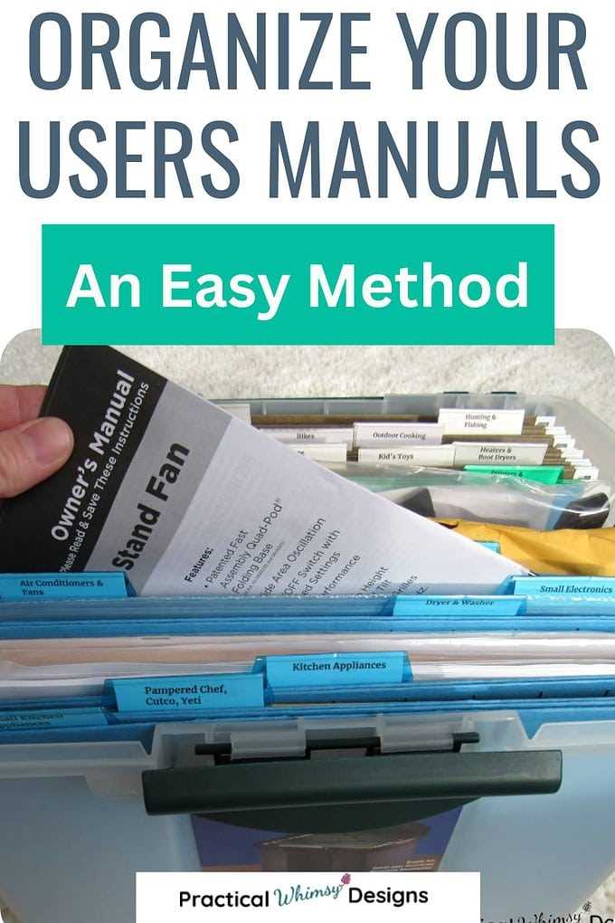 how to organize instruction manuals