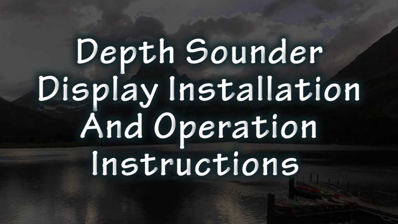 faria depth finder instruction manual