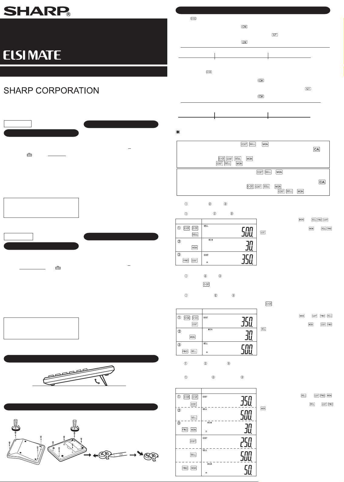 sharp el 1750v instruction manual